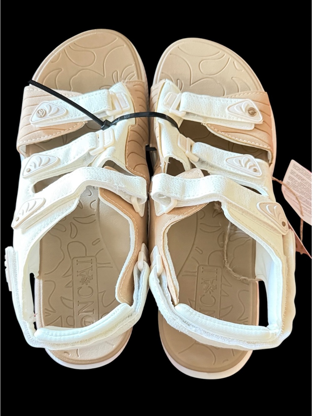 Adjustable White Women’s Sandals with Cushioned Footbed